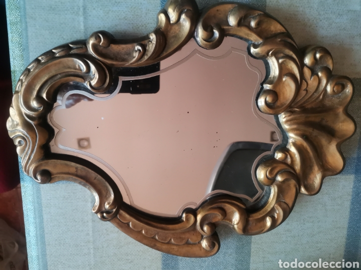 Antiques: Espejo Laton cornucopia