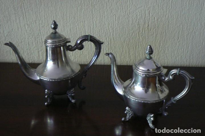 Antig&uuml;edades: JUEGO DE CAF&Eacute; DE ALPACA - Foto 3