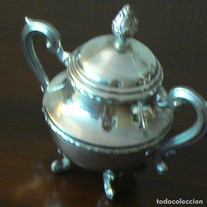 Antig&uuml;edades: JUEGO DE CAF&Eacute; DE ALPACA - Foto 4