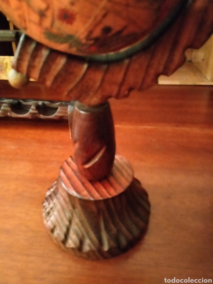 Antig&uuml;edades: Antiguo globo terr&aacute;queo con base de madera - Foto 5