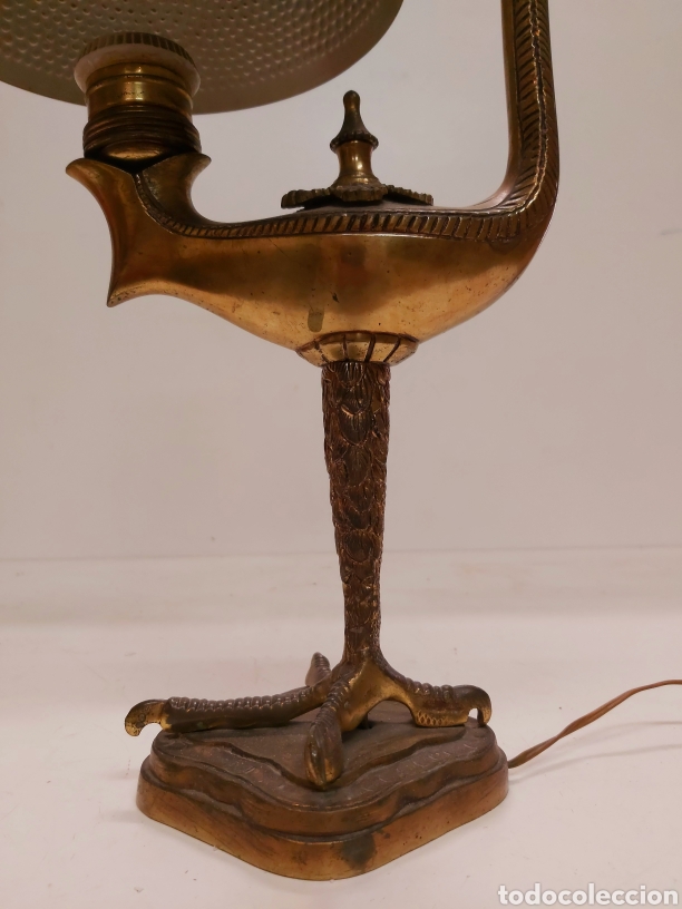 Antig&uuml;edades: L&aacute;mpara bronce aguila - Foto 3