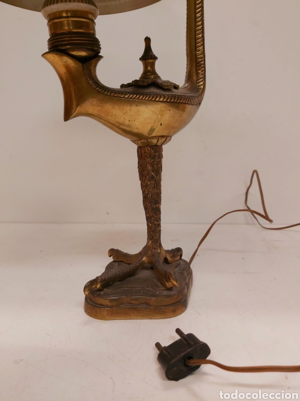 Antig&uuml;edades: L&aacute;mpara bronce aguila - Foto 7