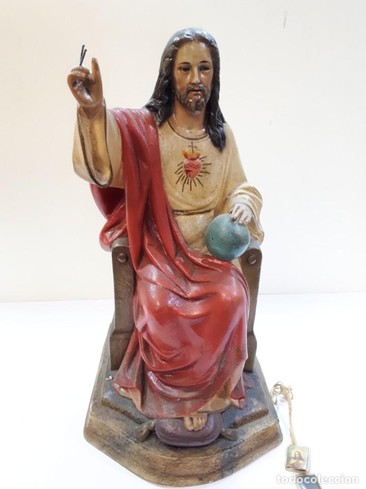 Antig&uuml;edades: Sagrado Coraz&oacute;n escayola. - Foto 1