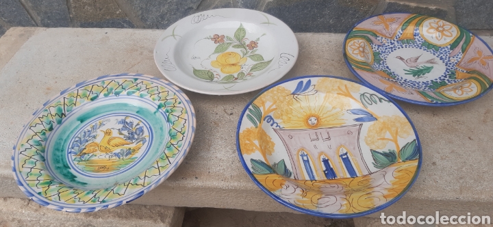 Antigüedades: Cuatro bonitos platos del importante alfarero Lario - Foto 2 - 257641590