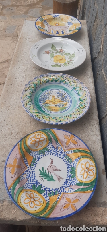 Antigüedades: Cuatro bonitos platos del importante alfarero Lario - Foto 1 - 257641590