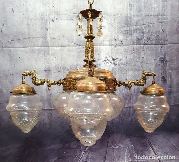 Antig&uuml;edades: ANTIGUA LAMPARA DE BRONCE - Foto 1