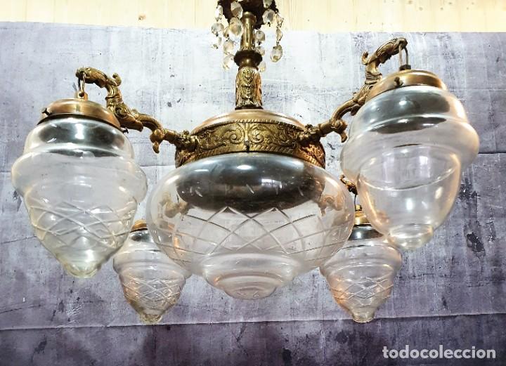 Antig&uuml;edades: ANTIGUA LAMPARA DE BRONCE - Foto 3