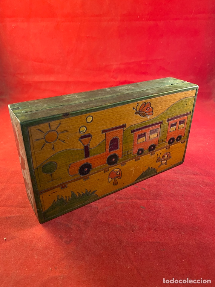 Antig&uuml;edades: Caja madera con tren - Foto 3