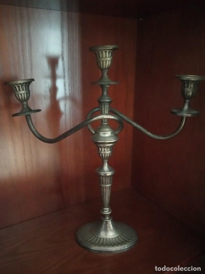 Antig&uuml;edades: Candelabro de alpaca - Foto 1