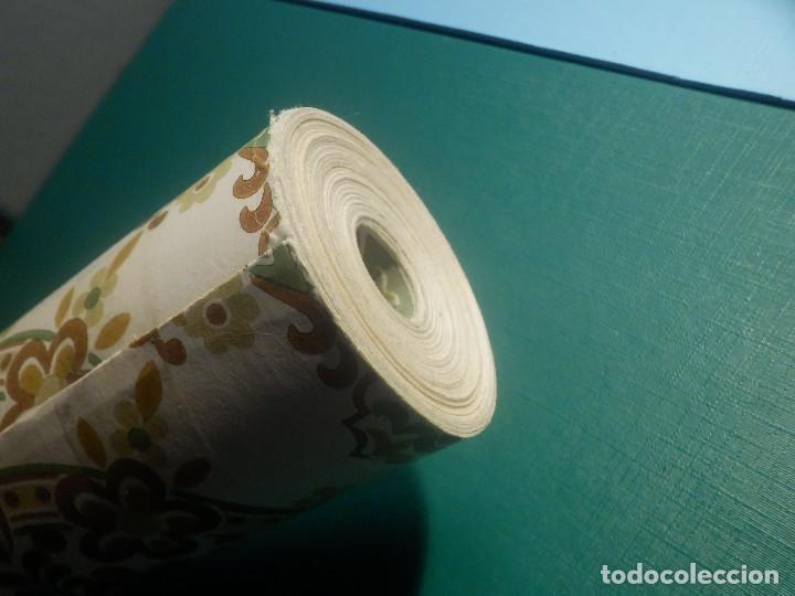 Antigüedades: Antiguo rollo de papel pintado Años 70´s - 53 cm de ancho - - Foto 2 - 258238775