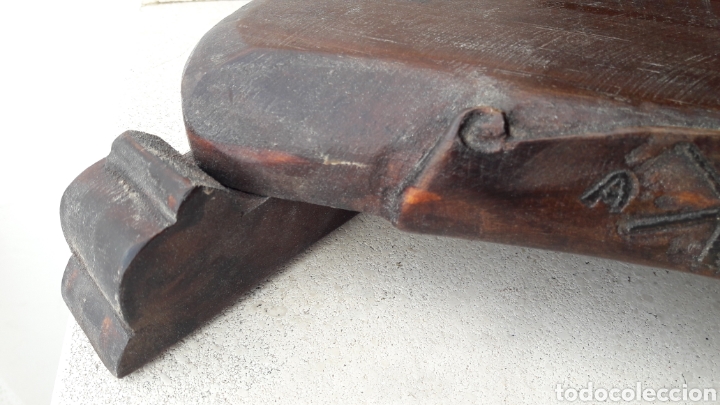 Antig&uuml;edades: PEANA DE NADERA RUSTICA TALLADA - Foto 9