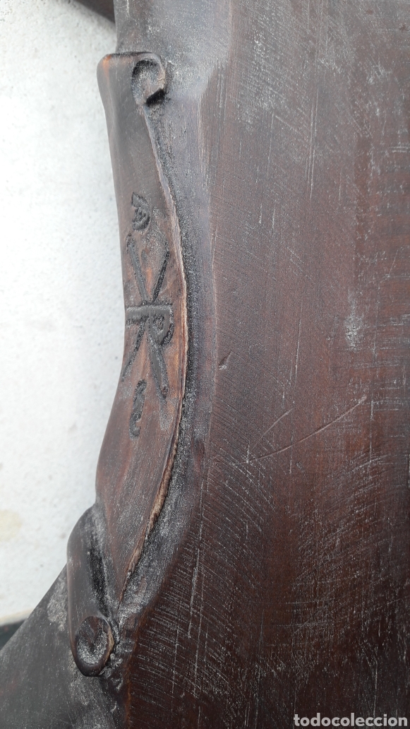 Antig&uuml;edades: PEANA DE NADERA RUSTICA TALLADA - Foto 12