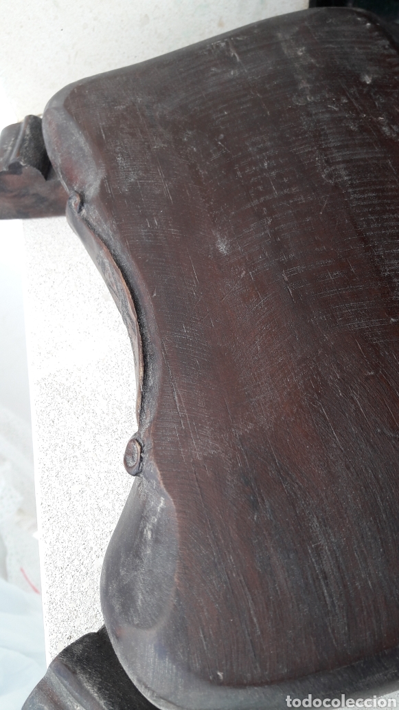 Antig&uuml;edades: PEANA DE NADERA RUSTICA TALLADA - Foto 13