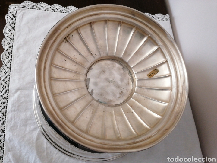 Antig&uuml;edades: CENTRO DE MESA DE ALPACA CON ESCUDO - Foto 10