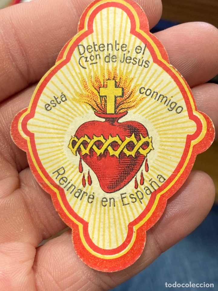 Antig&uuml;edades: Lote de 2 estampas religiosas con publicidad - Foto 2