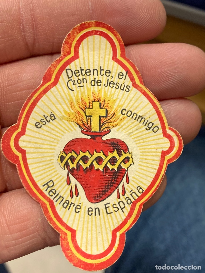 Antig&uuml;edades: Lote de 2 estampas religiosas con publicidad - Foto 4
