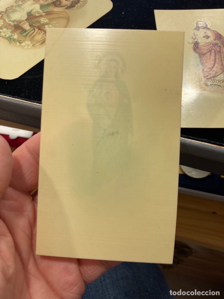 Antig&uuml;edades: Lote de 3 estampas religiosa echas sobre celuloide - Foto 5