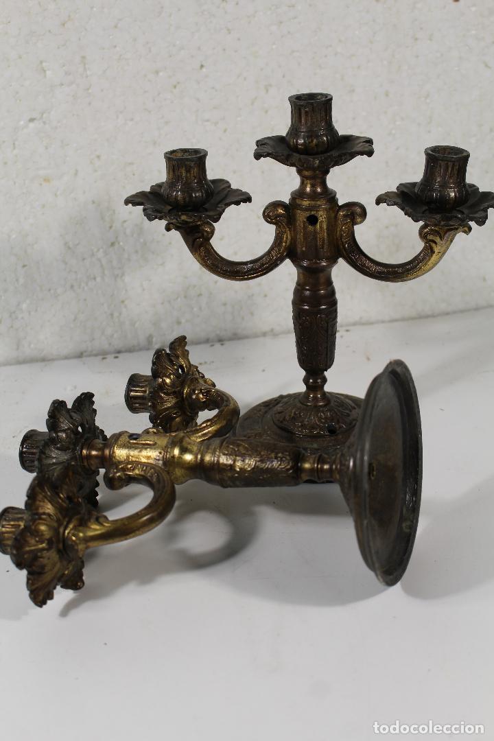 Antig&uuml;edades: pareja de candelabros lamparas - Foto 4