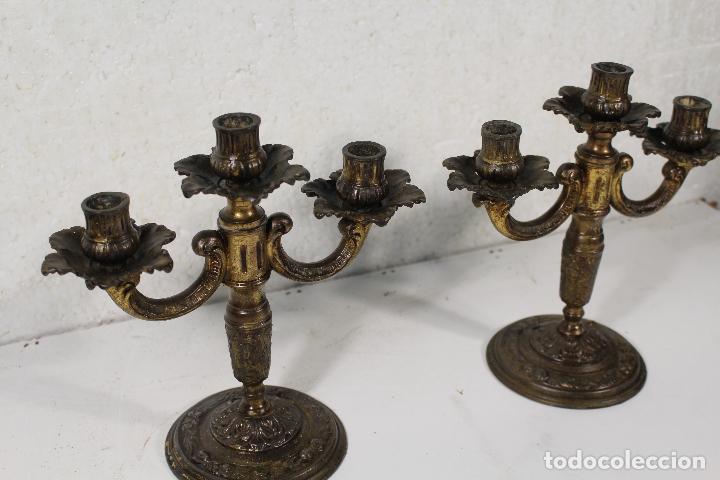Antig&uuml;edades: pareja de candelabros lamparas - Foto 7