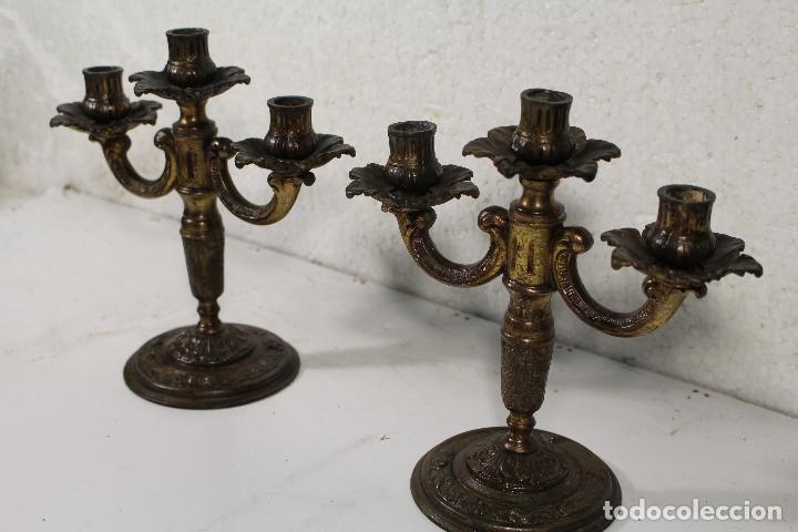 Antig&uuml;edades: pareja de candelabros lamparas - Foto 8