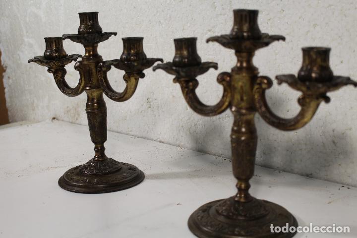 Antig&uuml;edades: pareja de candelabros lamparas - Foto 9
