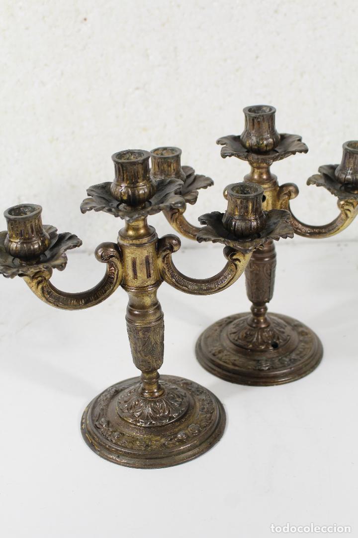 Antig&uuml;edades: pareja de candelabros lamparas - Foto 10