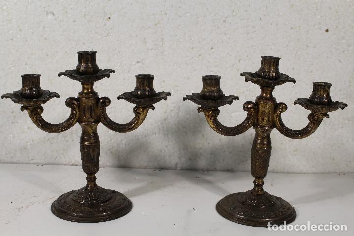 Antig&uuml;edades: pareja de candelabros lamparas - Foto 1