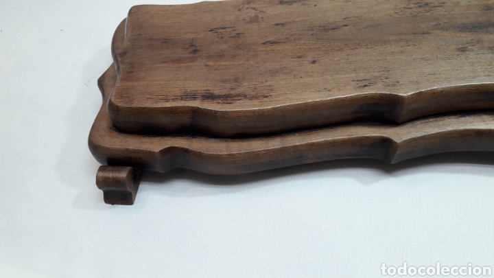 Antig&uuml;edades: PEANA DE MADERA DE NOGAL - Foto 2