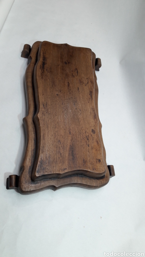 Antig&uuml;edades: PEANA DE MADERA DE NOGAL - Foto 4