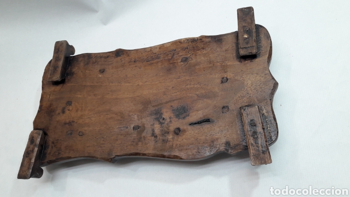 Antig&uuml;edades: PEANA DE MADERA DE NOGAL - Foto 8