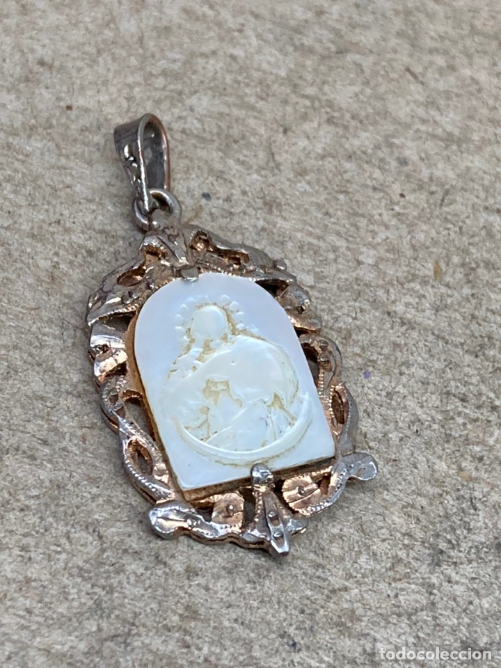 Antig&uuml;edades: Colgante de plata y n&aacute;car/c142 - Foto 1