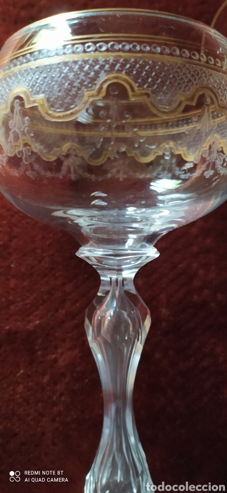 Antig&uuml;edades: Pareja copas cristal de la granja - Foto 3