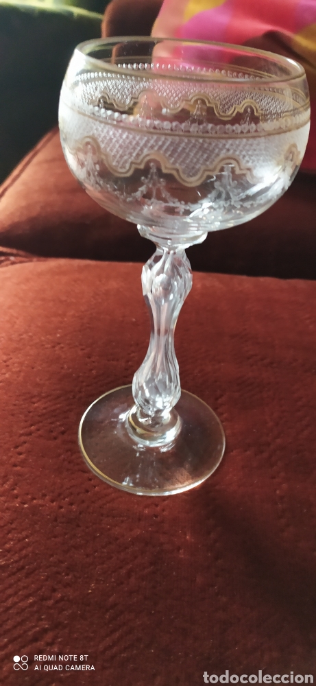 Antig&uuml;edades: Pareja copas cristal de la granja - Foto 4