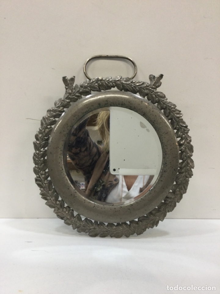 Antig&uuml;edades: ANTIGUO ESPEJO BISELADO DE TOCADOR PELTRE - Foto 5