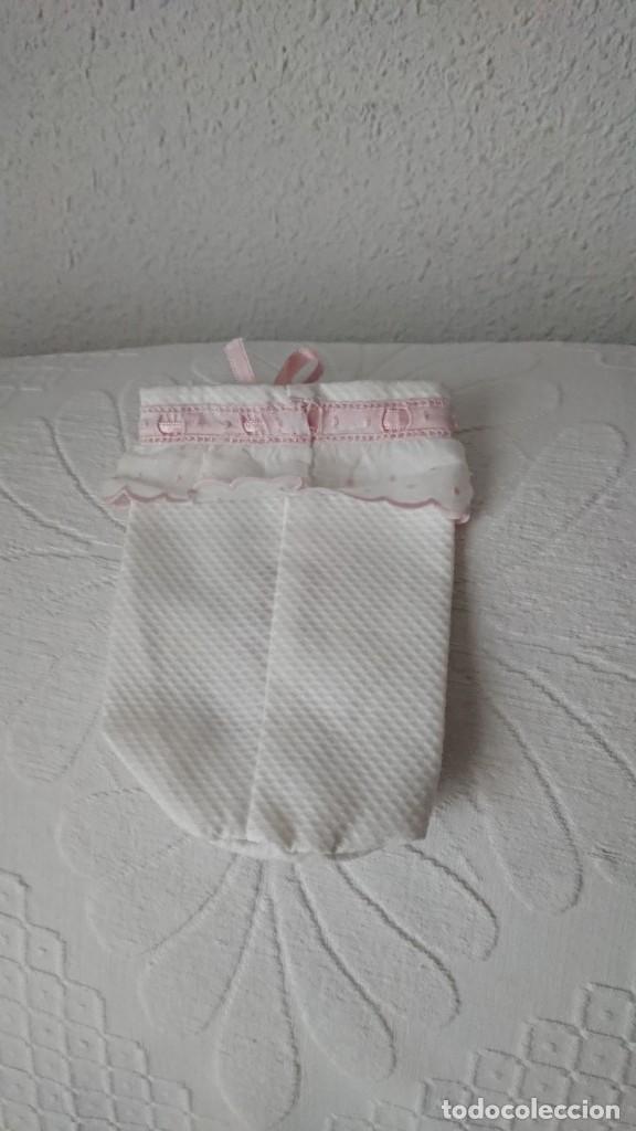 Antig&uuml;edades: BOLSA DE ALGOD&Oacute;N BORDADA CHUPETE - Foto 3