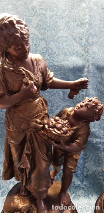 Antig&uuml;edades: PAREJA FIGURAS CALAMINA - Foto 2