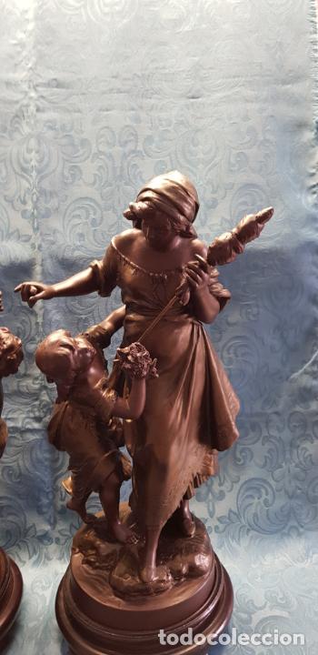 Antig&uuml;edades: PAREJA FIGURAS CALAMINA - Foto 4