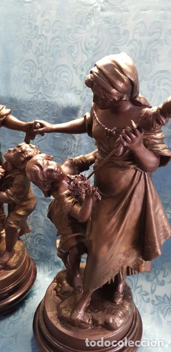 Antig&uuml;edades: PAREJA FIGURAS CALAMINA - Foto 9