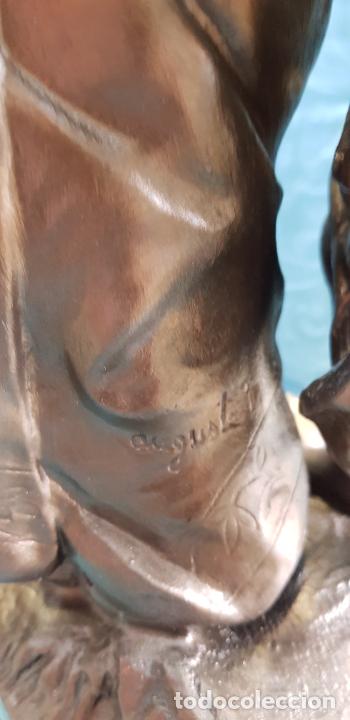 Antig&uuml;edades: PAREJA FIGURAS CALAMINA - Foto 13