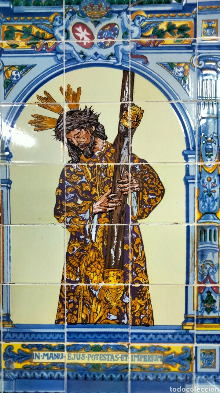 Antig&uuml;edades: BONITO MOSAICO DE AZULEJOS GRAN PODER SEVILLA - Foto 2