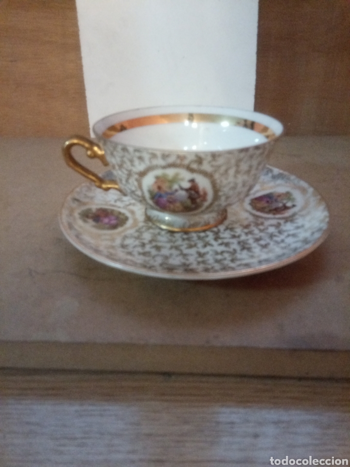 Antig&uuml;edades: Taza y plato limoge - Foto 1