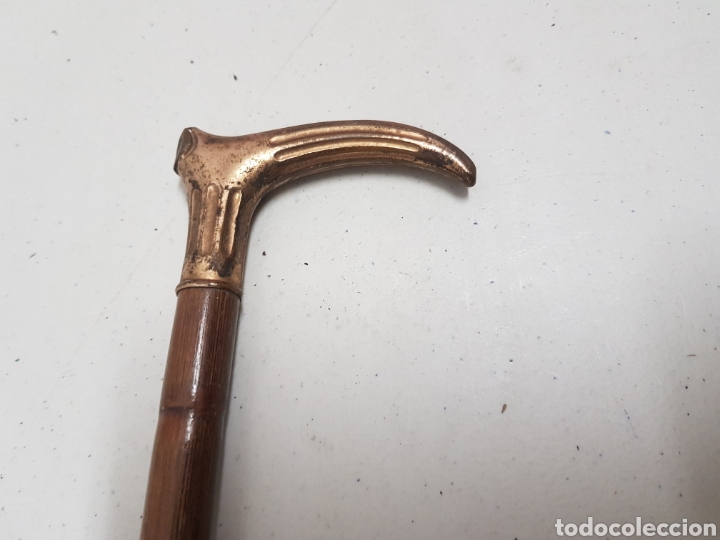 Antig&uuml;edades: Sombrilla de bamb&uacute; con pu&ntilde;o de bronce - Foto 4