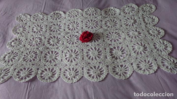 Antig&uuml;edades: GRAN TAPETE O CENTRO DE MESA U OTROS USOS, BLANCO, ALGOD&Oacute;N - Foto 5