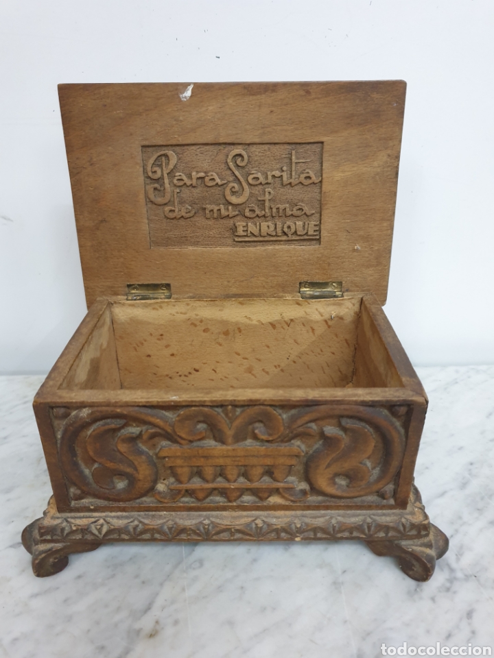 Antig&uuml;edades: Caja joyero tallado - Foto 2