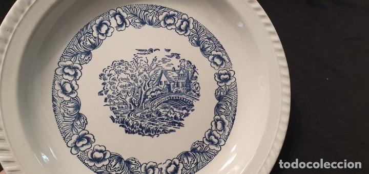 Antig&uuml;edades: Fuente honda blue transferware. - Foto 3