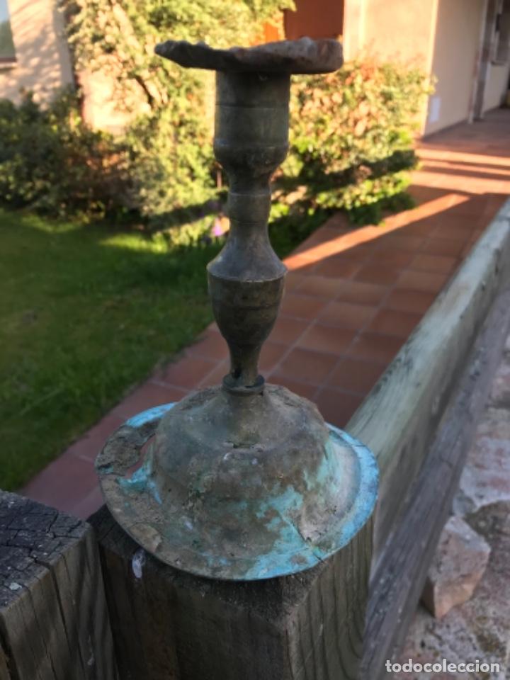 Antig&uuml;edades: Palmatoria, bronce, siglo XIX - Foto 6