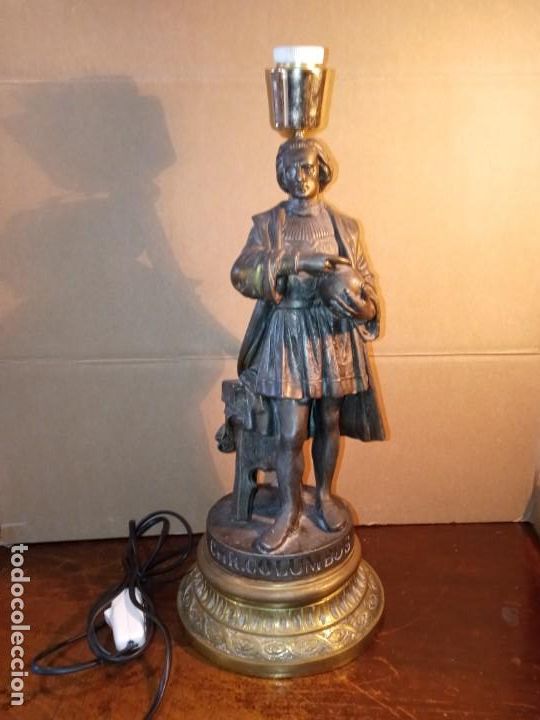 Antig&uuml;edades: LAMPARA - CRISTOBAL COLON . - Foto 1