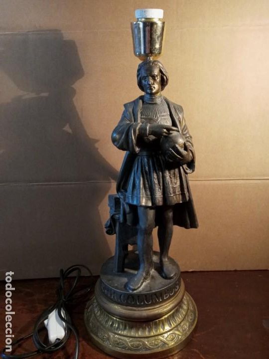 Antig&uuml;edades: LAMPARA - CRISTOBAL COLON . - Foto 2