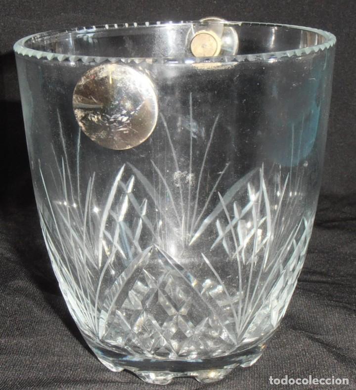 Antig&uuml;edades: RECIPIENTE PARA CUBITOS DE HIELO DE CRISTAL Y PLATA - Foto 4
