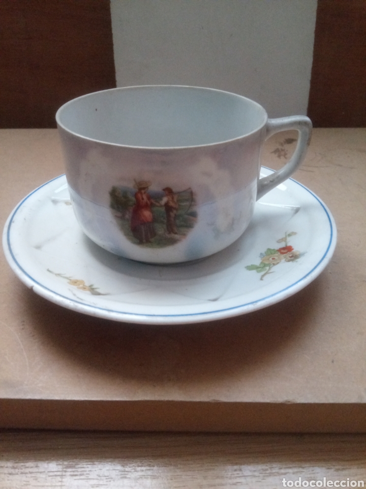 Antig&uuml;edades: Plato y taza antigua - Foto 1